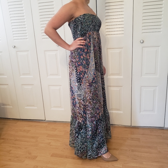 Strapless Floral Maxi Dress - Picture 3 of 4
